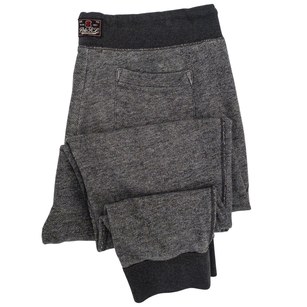 Polo Ralph Lauren Mens Charcoal‎ Grey Marl Knit Joggers Sweatpants Large 32x26